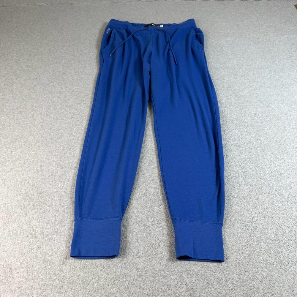 RLX Ralph Lauren Jogger Pants Mens Medium Blue Fleece Elastic Waist Gym Comfort